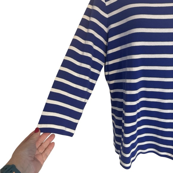 NWT Chico's Navy/White Striped SPRING/SUMMER Top MEDIUM      #P - Picture 3 of 9